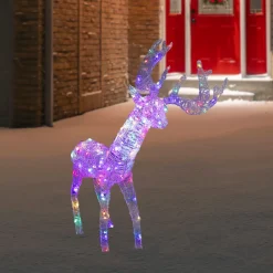 LED Color Changing Commercial Grade Acrylic Reindeer Outdoor Christmas Decoration - 46.5"