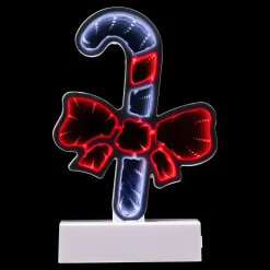 LED 3D Candy Cane with Bow Christmas Infinity Mirror - 8