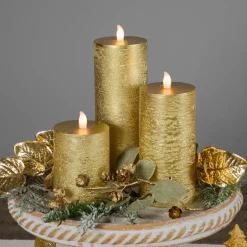 LED Flickering Flameless Pillar Christmas Candles - 8.75