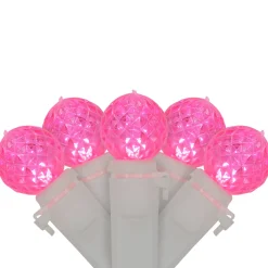LED G12 Berry Christmas Lights - Pink - 16' White Wire - 50 ct