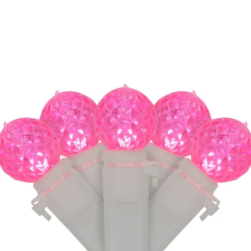 LED G12 Berry Christmas Lights - Pink - 16' White Wire - 50 ct
