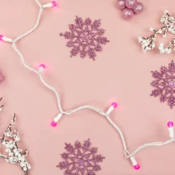LED G12 Berry Christmas Lights - Pink - 16' White Wire - 50 ct