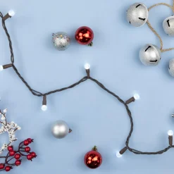 LED G12 Berry Christmas Lights - Pure White - 16' Brown Wire - 50 ct