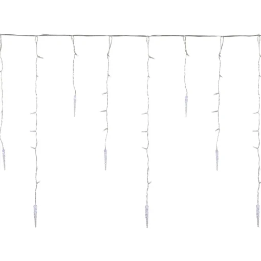 LED Ice Pillars Christmas Icicle Light Set - Pure White - 29' Clear Wire - 360ct