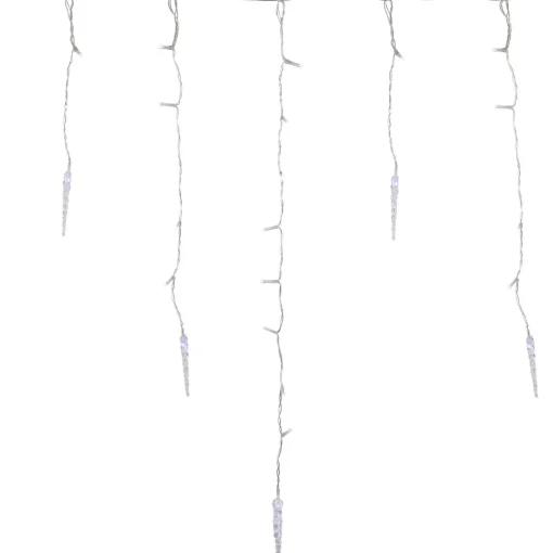 LED Ice Pillars Christmas Icicle Light Set - Pure White - 29' Clear Wire - 360ct