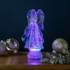 LED Lighted Acrylic Angel Christmas Snow Globe - 8.75"