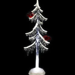 LED Lighted Acrylic Icicle Tree with Cardinals Christmas Decoration - 14