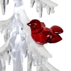 LED Lighted Acrylic Icicle Tree with Cardinals Christmas Decoration - 14