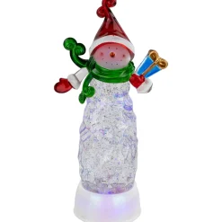 LED Lighted Acrylic Snowman Christmas Snow Globe - 11.5"