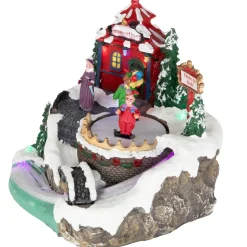 LED Lighted and Animated Christmas Scene Village Display Decoration - 7.75