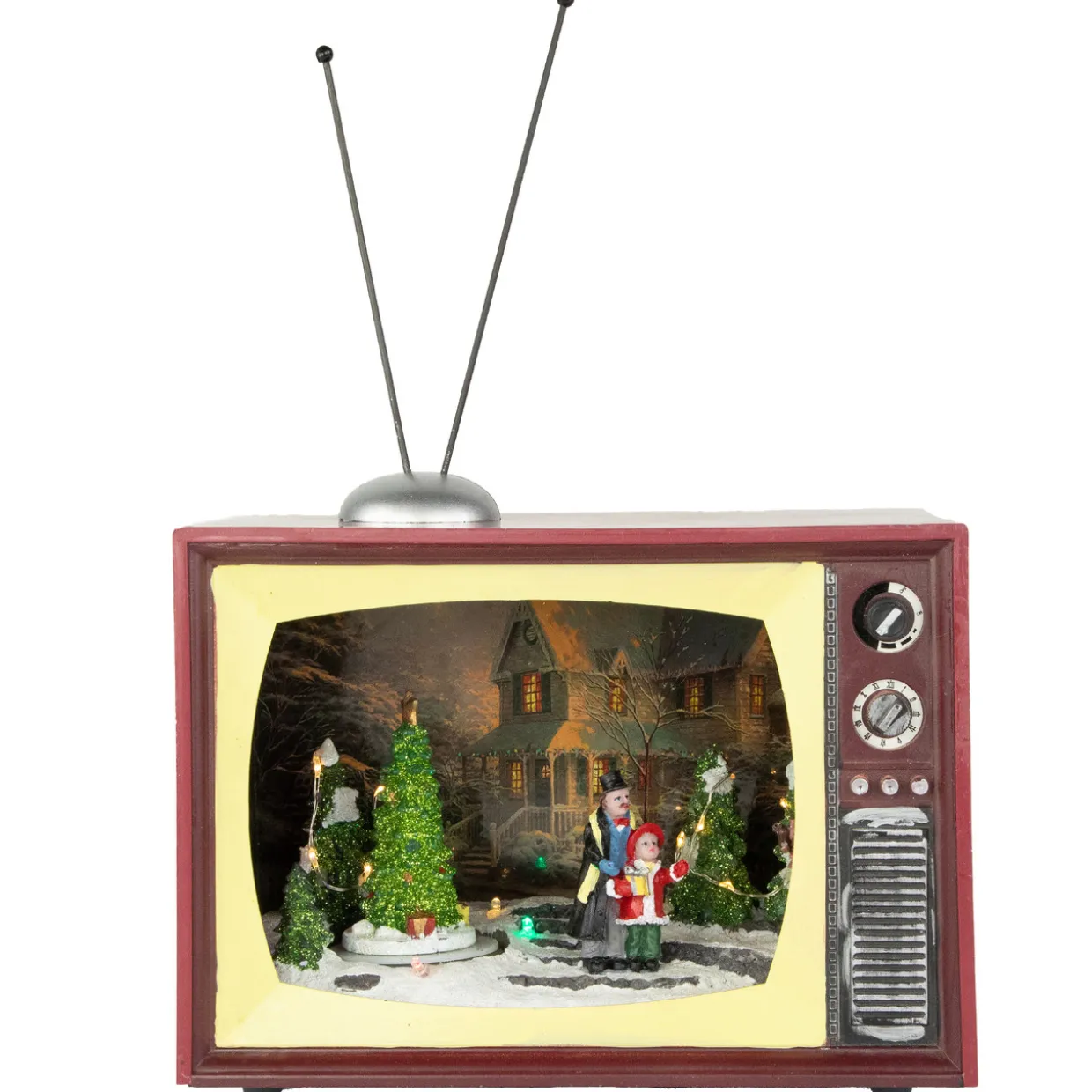 LED Lighted Animated and Musical TV Scene Christmas Display - 9.25"
