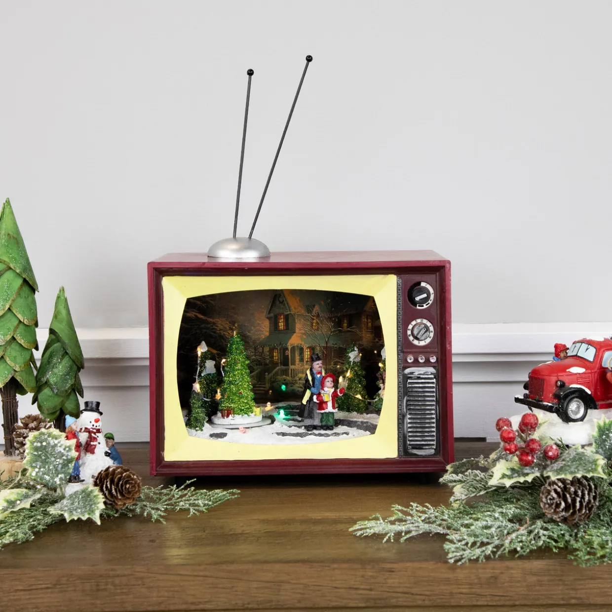 LED Lighted Animated and Musical TV Scene Christmas Display - 9.25"
