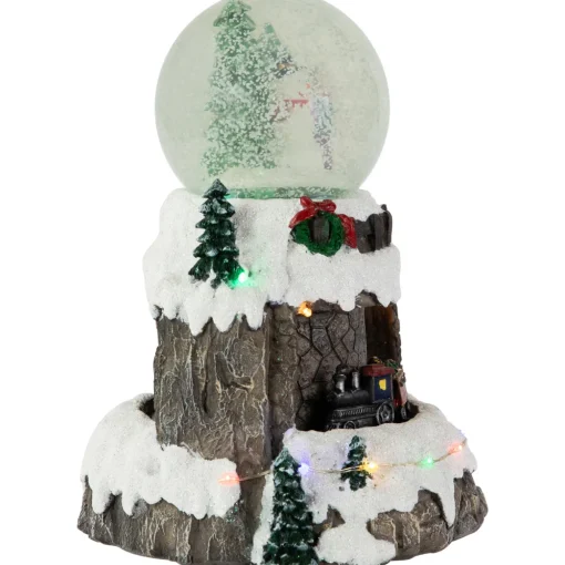 LED Lighted Animated and Musical Christmas Snowman and Train Snow Globe - 9.25"