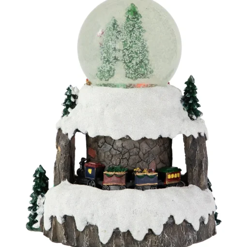 LED Lighted Animated and Musical Christmas Snowman and Train Snow Globe - 9.25"