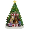LED Lighted Animated and Musical Santa's Toy Shop Christmas Village Display - 13"