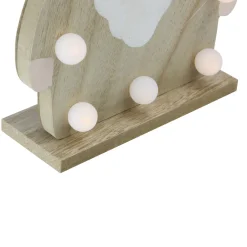 LED Lighted Battery Operated Wooden Santa Gnome Figurine - 16” - Warm White Lights