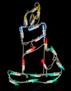 LED Lighted Candle Christmas Window Silhouette Decoration - 12" - Multi Lights