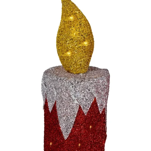 LED Lighted Candles Outdoor Christmas Decorations - 22.75" - Red - Set of 2
