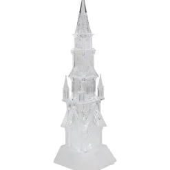 LED Lighted Castle Acrylic Christmas Decoration - 17.5