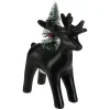 LED Lighted Ceramic Standing Reindeer with Christmas Tree - 7.5" - Warm White Lights