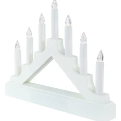 LED Lighted Christmas Candelabra Bridge - White Base - 13