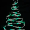 LED Lighted Christmas Tree Window Silhouette Decoration - 12.5" - Green Lights