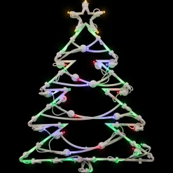 LED Lighted Christmas Tree Window Silhouette Decoration - 16" - Multicolor Lights
