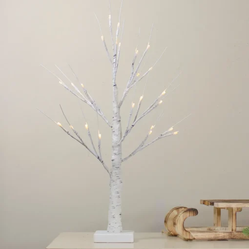 LED Lighted Christmas Twig Tree Outdoor Decoration - 24" - Warm White Lights