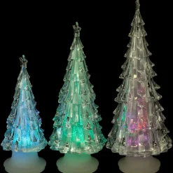 LED Lighted Color Changing Acrylic Christmas Tree Decorations - 8.5