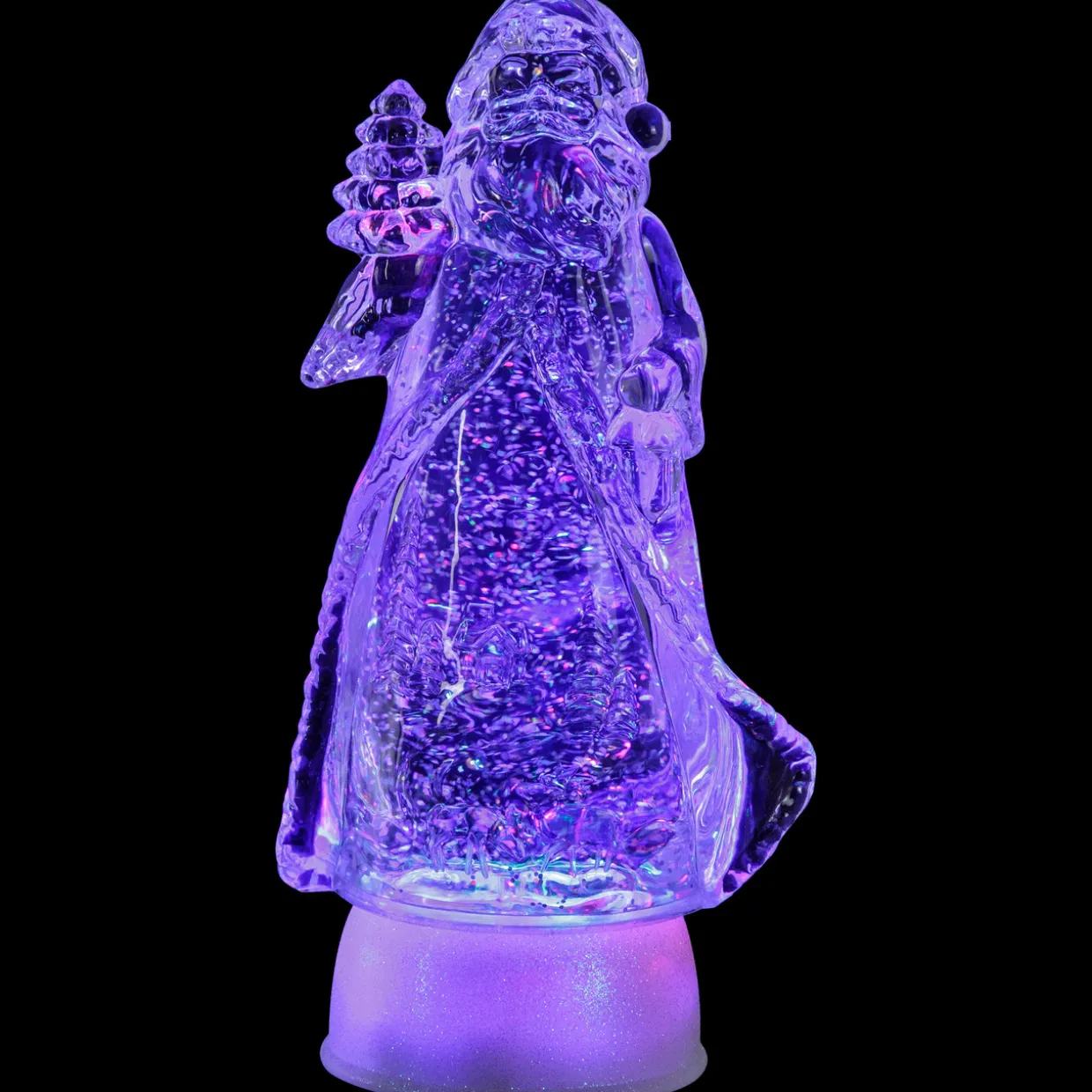 LED Lighted Color Changing Acrylic Santa Claus Christmas Decoration - 10"