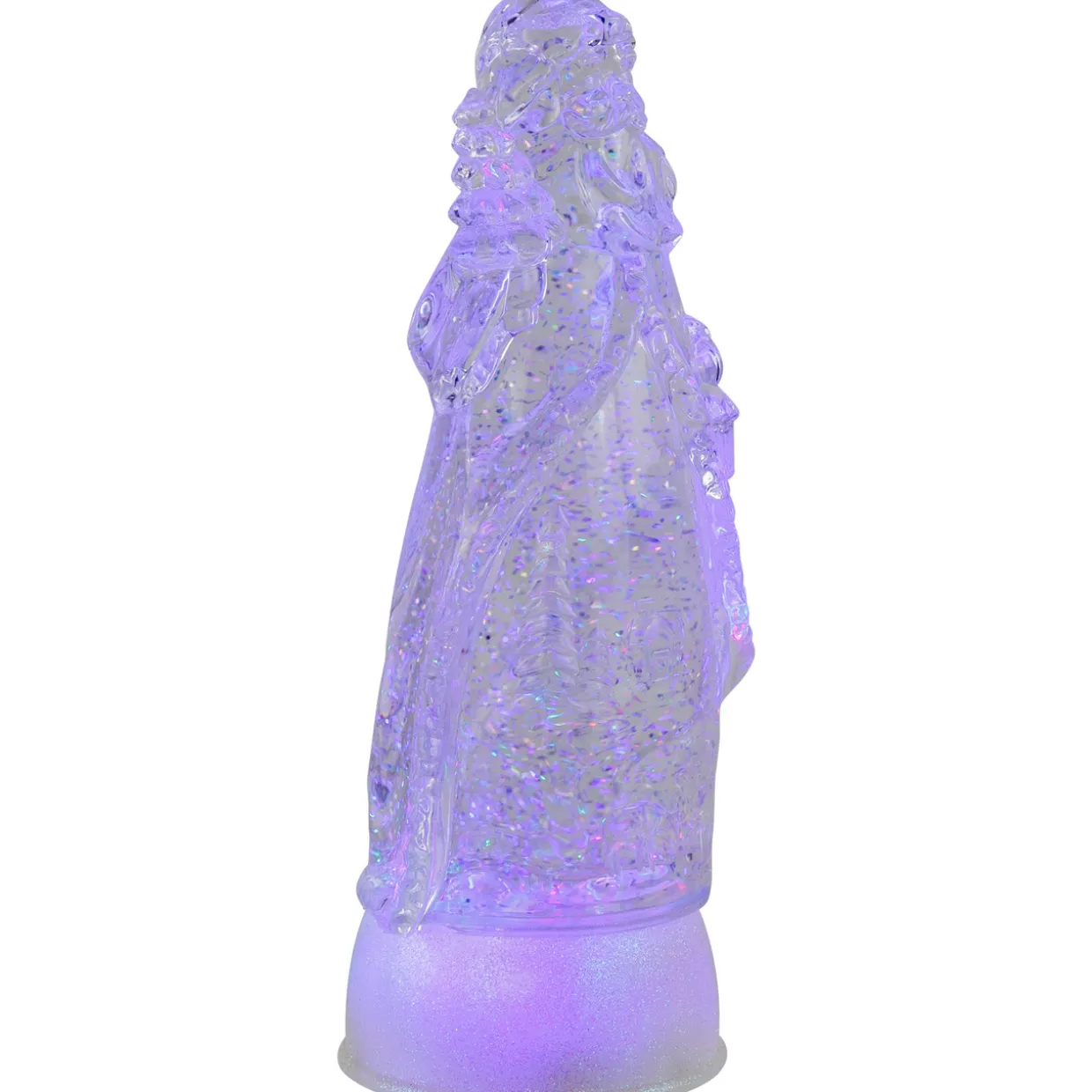 LED Lighted Color Changing Acrylic Santa Claus Christmas Decoration - 10"