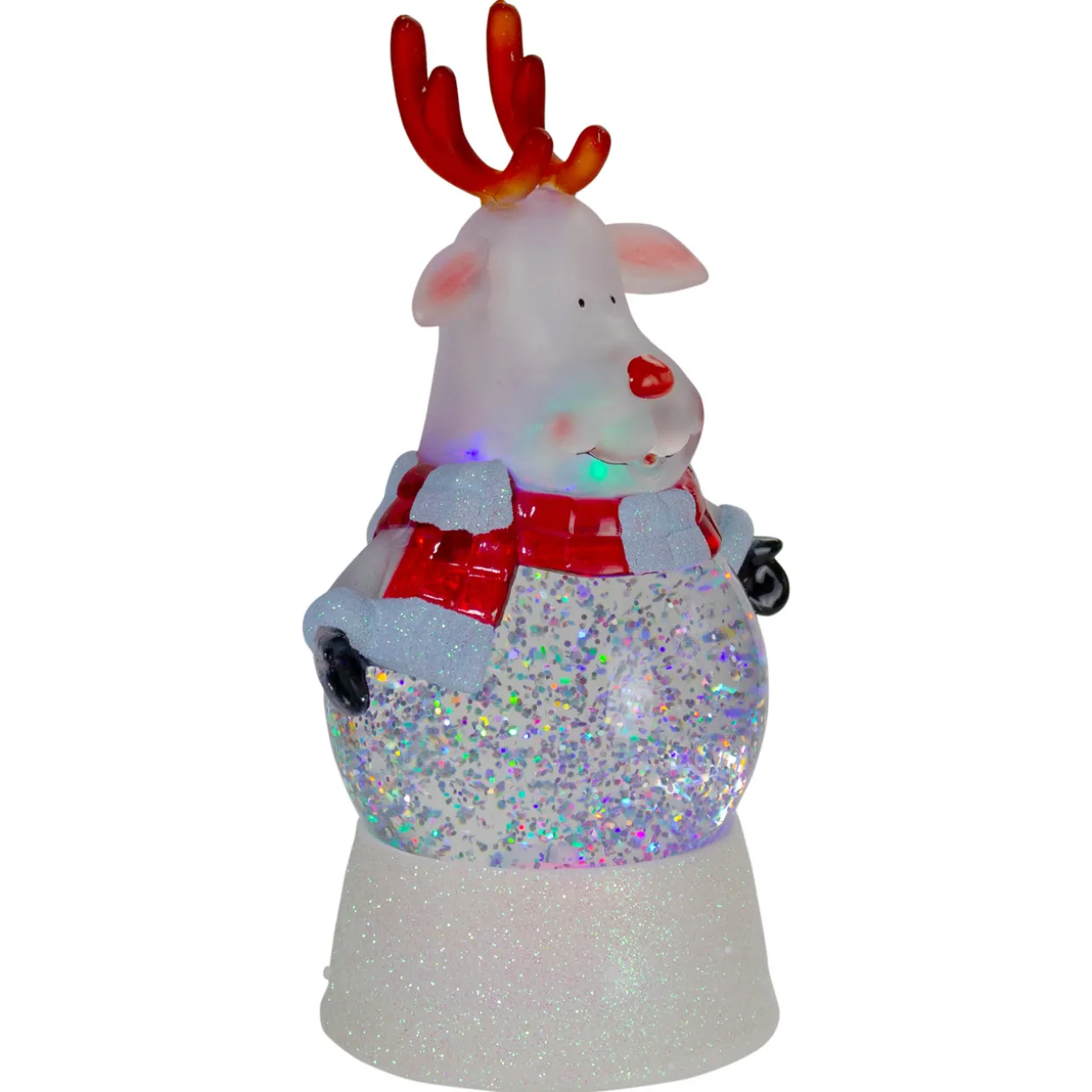 LED Lighted Color Changing Reindeer Christmas Snow Globe - 8"