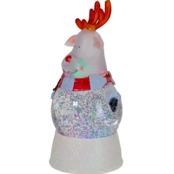 LED Lighted Color Changing Reindeer Christmas Snow Globe - 8