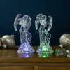LED Lighted Color Changing Angel Acrylic Christmas Decorations - 9" - Set of 2