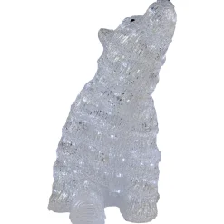 LED Lighted Commercial Grade Acrylic Polar Bear Outdoor Christmas Decoration - 18.5" - Pure White Lights