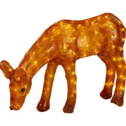 LED Lighted Commercial Grade Acrylic Reindeer Outdoor Christmas Decoration - 22" - Warm White Lights