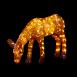 LED Lighted Commercial Grade Acrylic Reindeer Outdoor Christmas Decoration - 22" - Warm White Lights