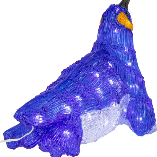 LED Lighted Commercial Grade Acrylic Swimming Penguin Outdoor Christmas Decoration - 16" - Pure White Lights