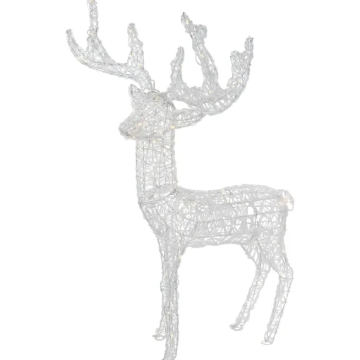 LED Lighted Commercial Grade Acrylic Reindeer Outdoor Christmas Decoration - 46.5" - Warm White Lights