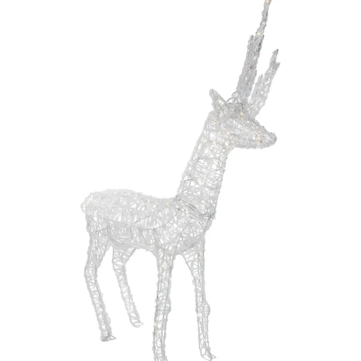 LED Lighted Commercial Grade Acrylic Reindeer Outdoor Christmas Decoration - 46.5" - Warm White Lights