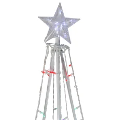 LED Lighted Cone Tree Outdoor Christmas Decoration - 6' - Multi Lights