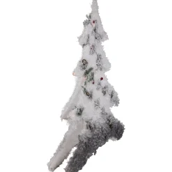 LED Lighted 2D Tinsel and Pine Christmas Tree Decoration - 27.5