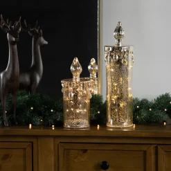 LED Lighted Dripping Mercury Candle Christmas Decoration - 8.75