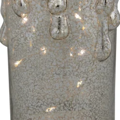 LED Lighted Dripping Mercury Candle Christmas Decoration - 8.75