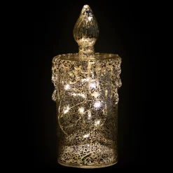 LED Lighted Dripping Mercury Candle Christmas Decoration - 8.75