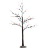 LED Lighted Frosted Christmas Twig Tree - 4' - Brown - Multi-Color lights