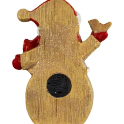 LED Lighted Gingerbread Snowman with Bird Christmas Figure - 15