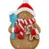 LED Lighted Gingerbread Snowman with Cookie Christmas Figure - 15.75"