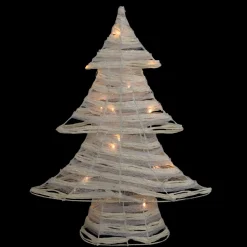 LED Lighted Glitter Christmas Tree - 18.5" - Cream - Warm White Lights