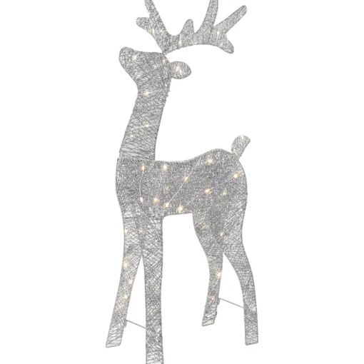 LED Lighted Glitter Reindeer Outdoor Christmas Decoration - 39.5" - Warm White